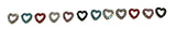 Rhinestone Hearts Gold Color Mix