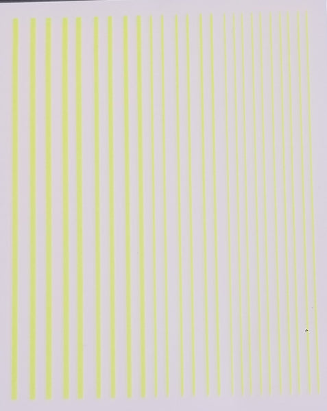 3D Nail Art Decal, Neon Bright Yellow Line Nail Art Design, Neon Bright Yellow Line Nail Sticker _DCL03