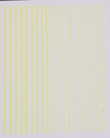 3D Nail Art Decal, Neon Bright Yellow Line Nail Art Design, Neon Bright Yellow Line Nail Sticker _DCL03