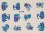 3D Flower Stickers -Blue/Purple