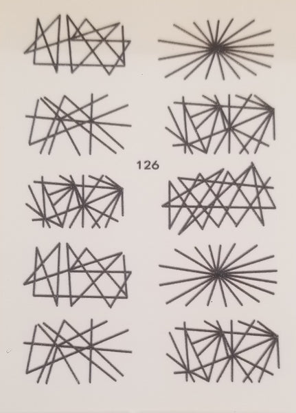 3D Black Geometric Lines Stickers