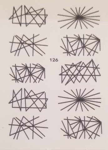 3D Black Geometric Lines Stickers