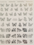 3D Nail Art Decal, Shiny Silver Butterflies and Butterfly Wings Nail Art Design, Shiny Silver Butterflies and Butterfly Wings Nail Sticker _CBS212