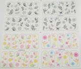 Rainbow & Black and White Butterflies, Roses 8 Sets Nail Art Design,_BOP212